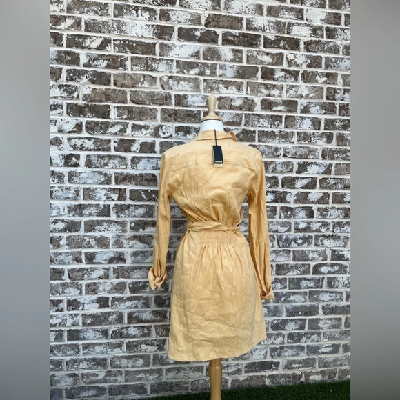 Monrow Linen Mini Dress Size Small Color Sand - Picture 9 of 10